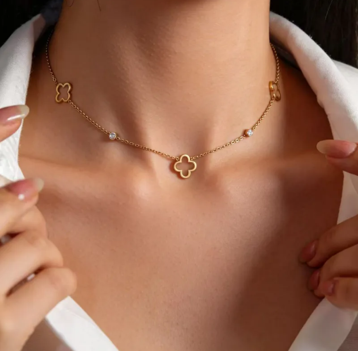 Clover & Gem Necklace