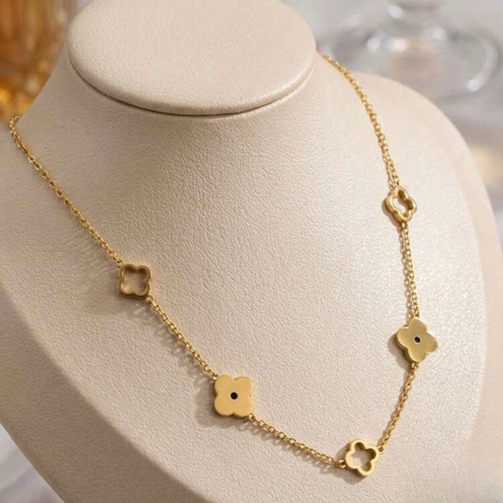 Golden Clover Charm Necklace