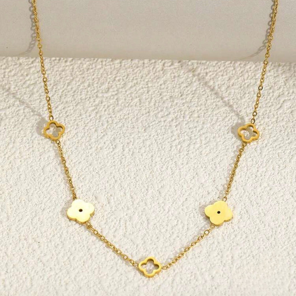 Golden Clover Charm Necklace