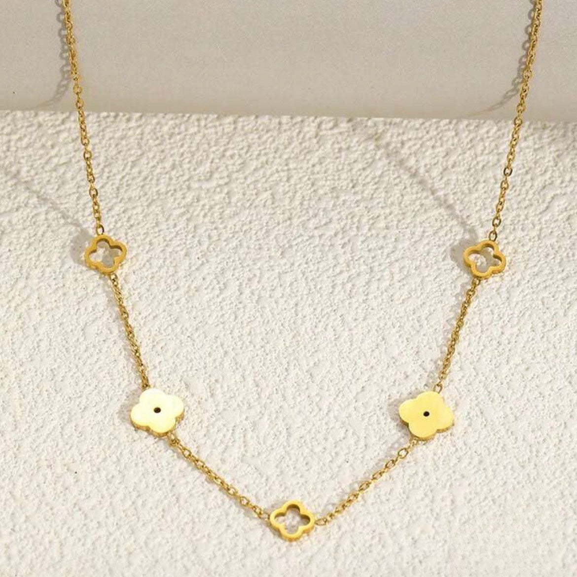 Golden Clover Charm Necklace